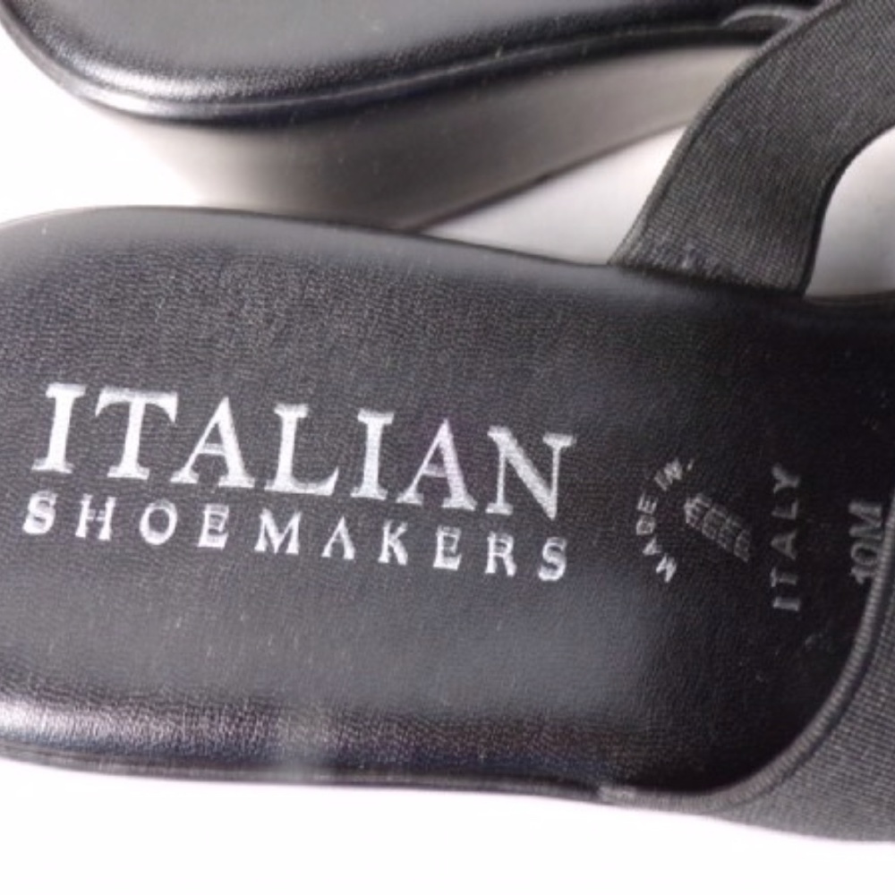 Italian shoemaker Wedge Sandals Black size 10M. - Picture 3 of 5